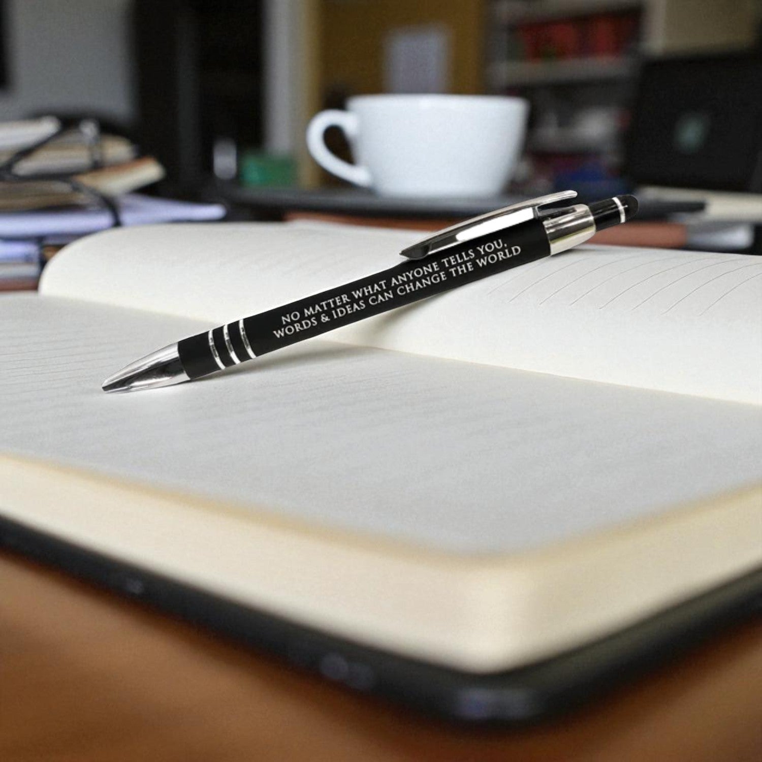 No matter what anyone tells you, words and ideas can change the world.” Stylus Ball Point Ink Pen