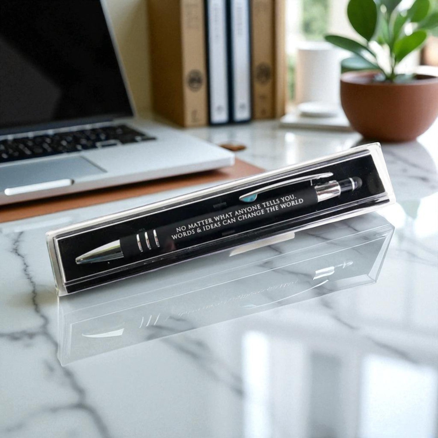 No matter what anyone tells you, words and ideas can change the world.” Stylus Ball Point Ink Pen