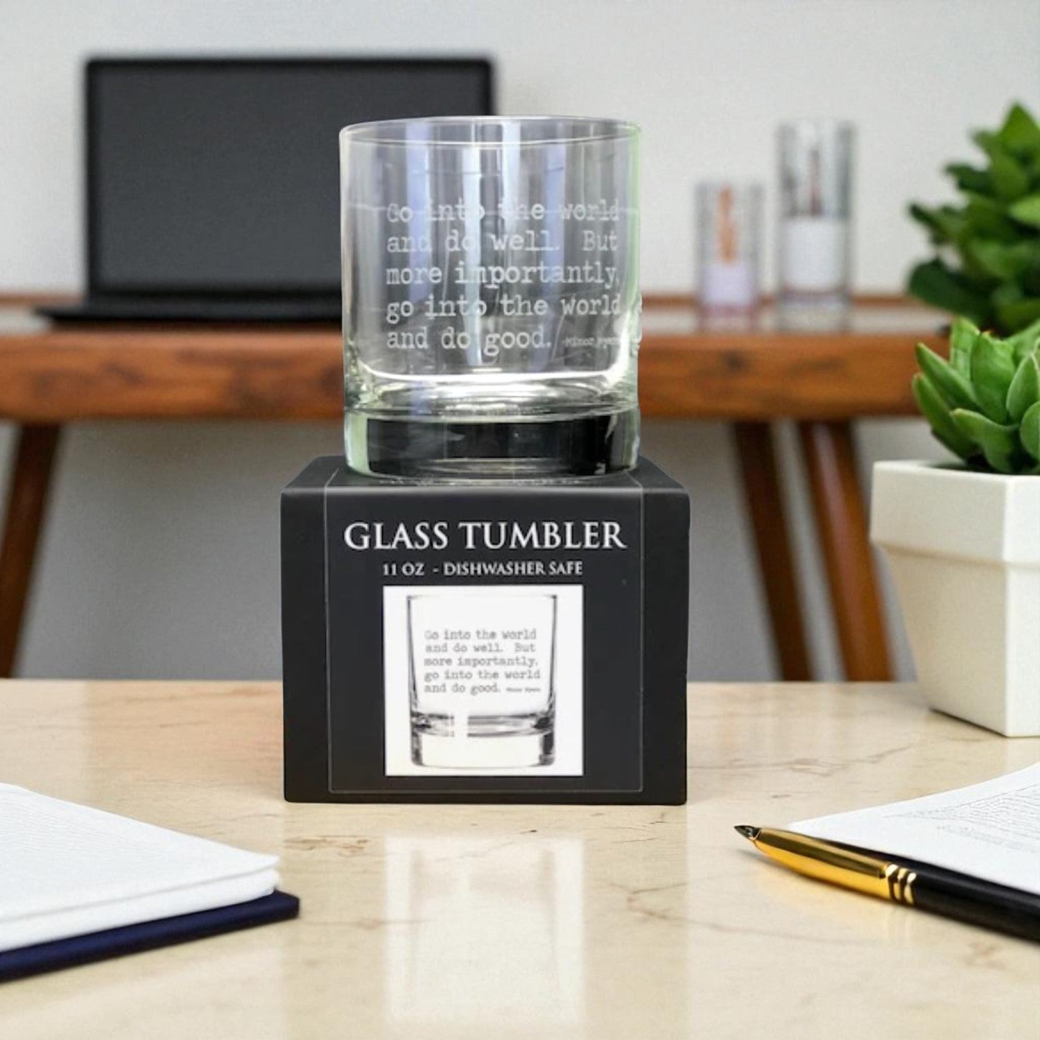 Go Into the World and Do Good 11oz Glass Tumbler - Sienna & Slate