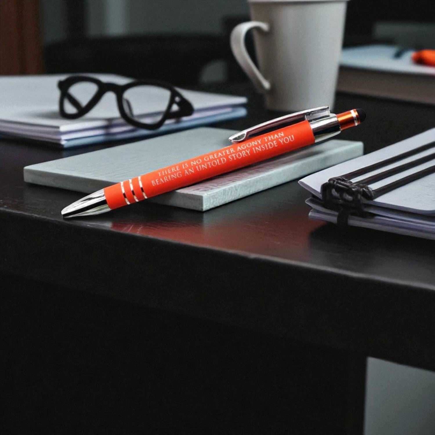 There is no greater agony than bearing an untold story inside you. - Rollerball Ink Pen - Sienna & Slate