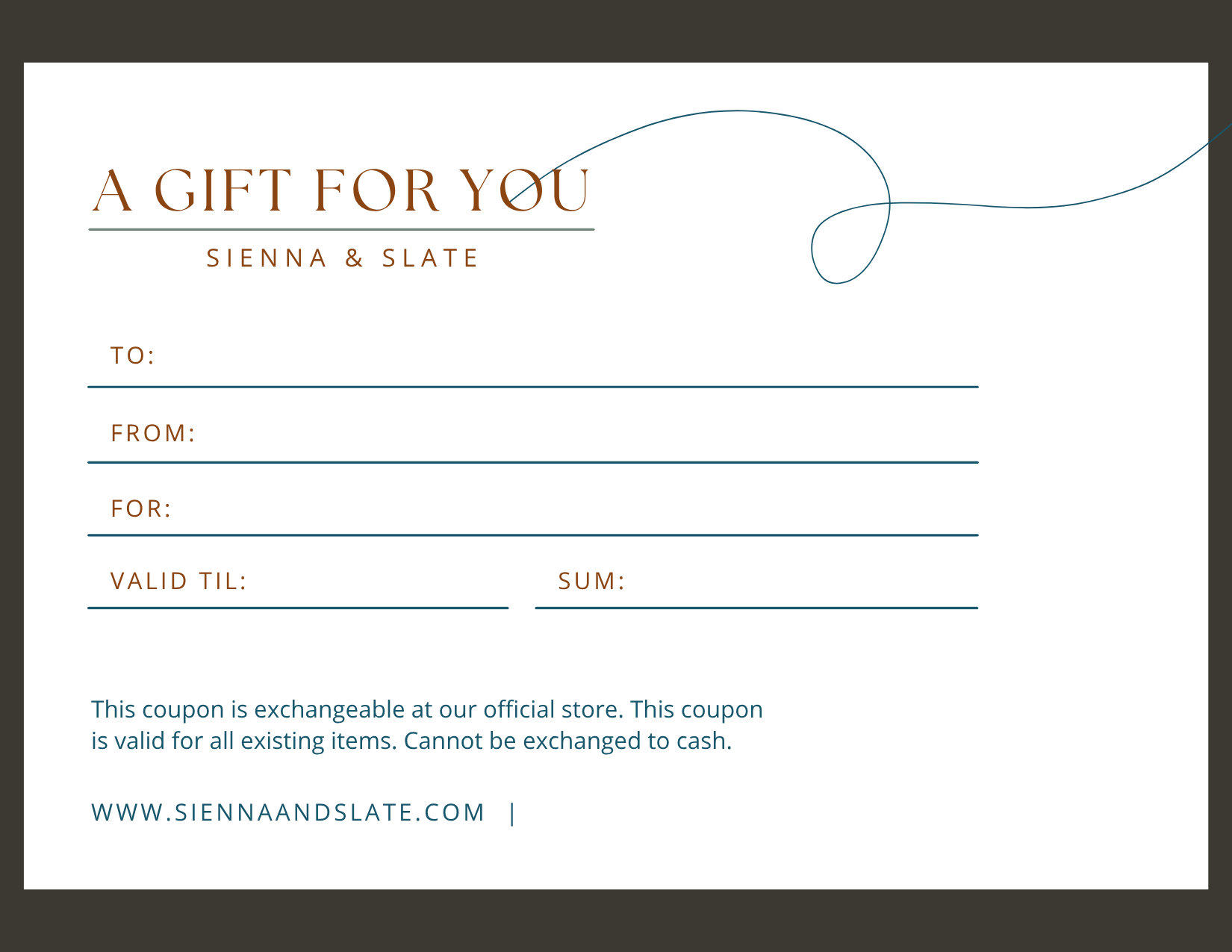 Sienna & Slate Gift Card