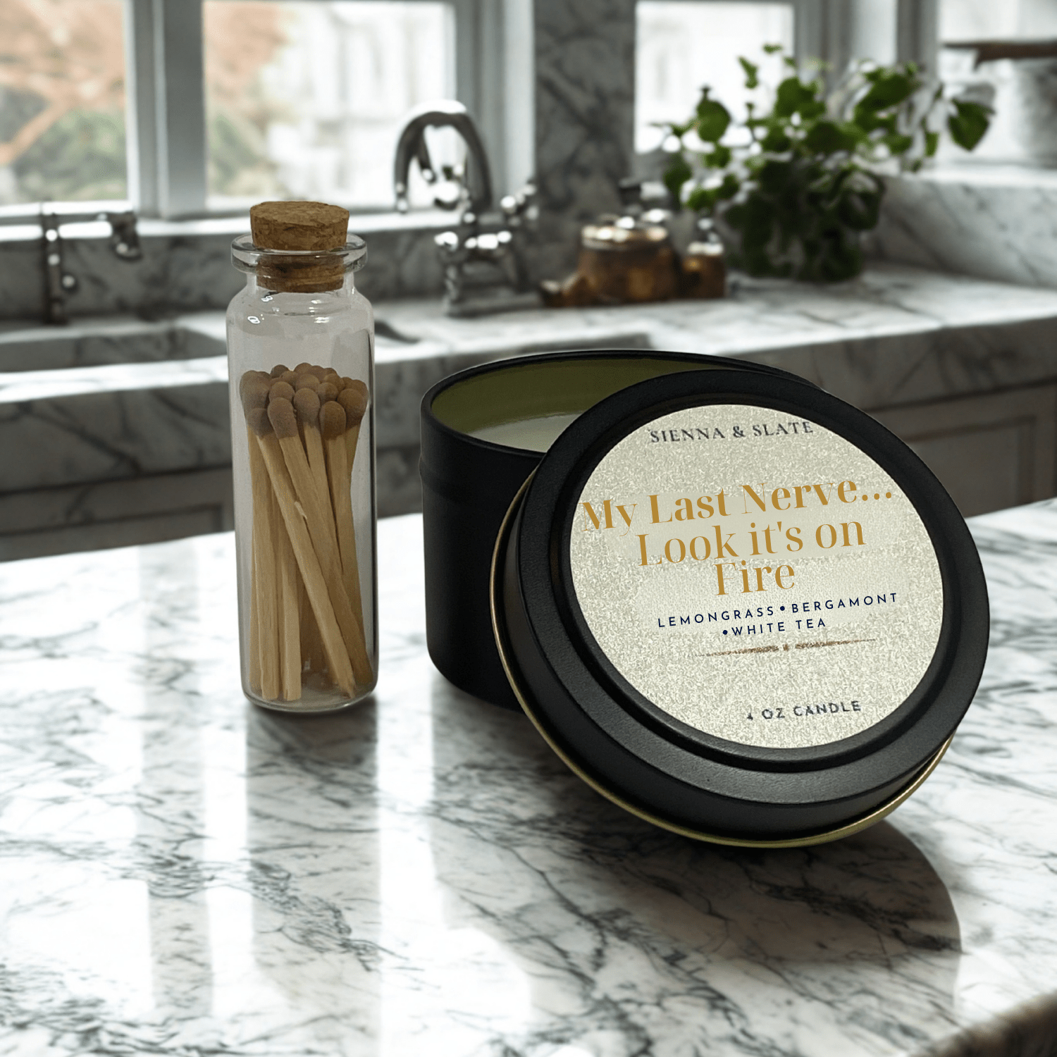 My Last Nerve... Look it's On Fire Candle - Sienna & Slate