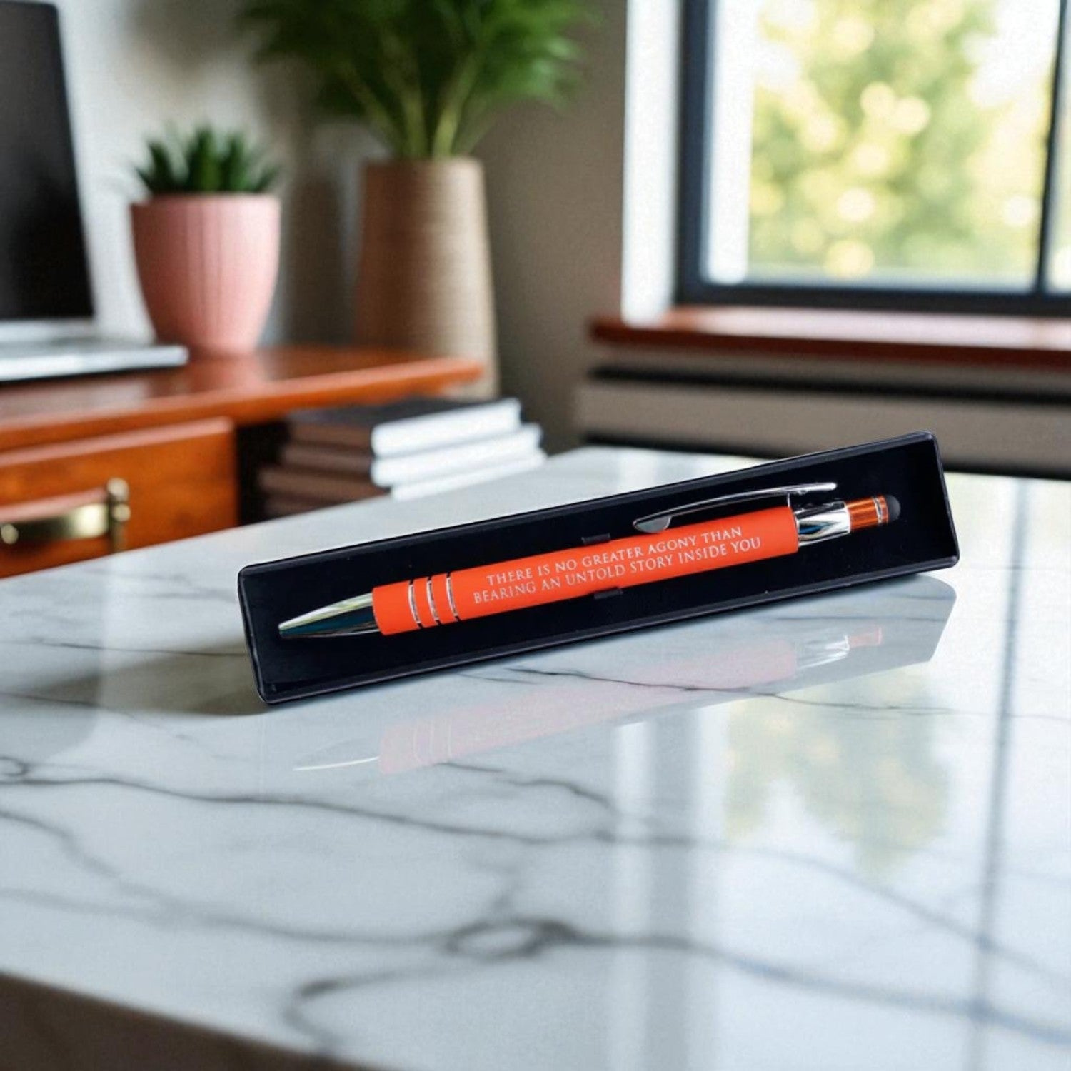 There is no greater agony than bearing an untold story inside you. - Rollerball Ink Pen - Sienna & Slate